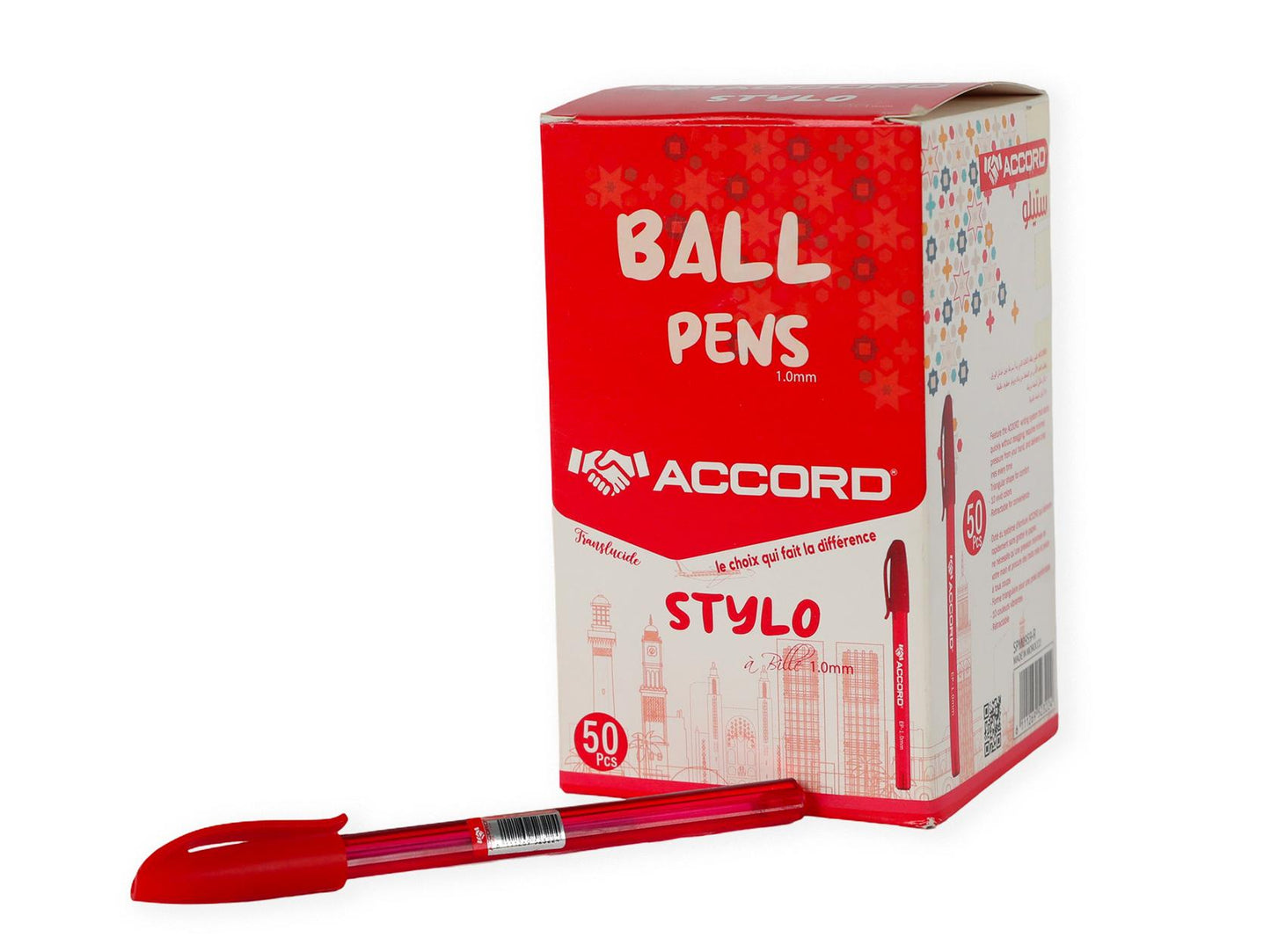 Stylo à bille ergonomique triangulaire, couleurs classiques, pointe 1,0 mm(50pcs)