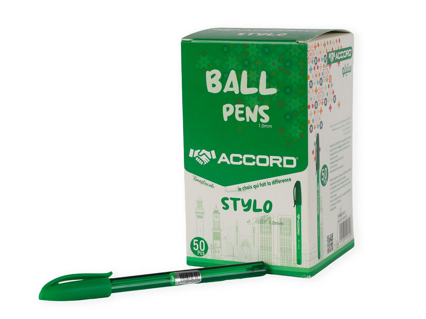 Stylo à bille ergonomique triangulaire, couleurs classiques, pointe 1,0 mm(50pcs)