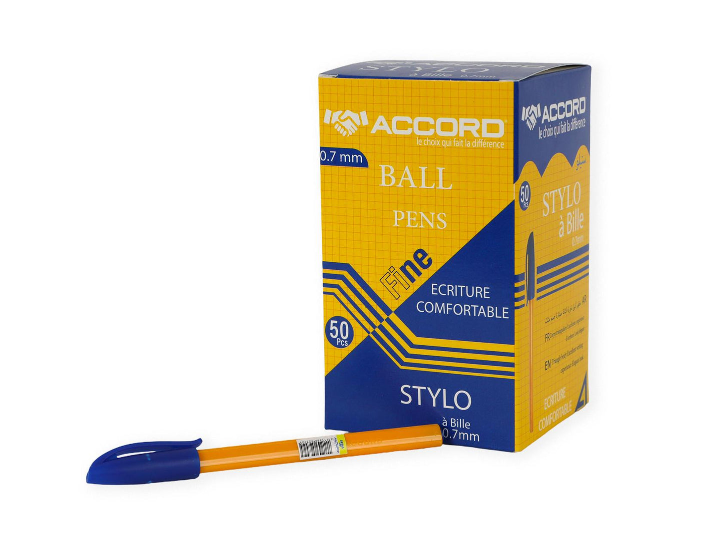Stylo à bille ergonomique triangulaire, pointe 0,7 mm(50pcs)