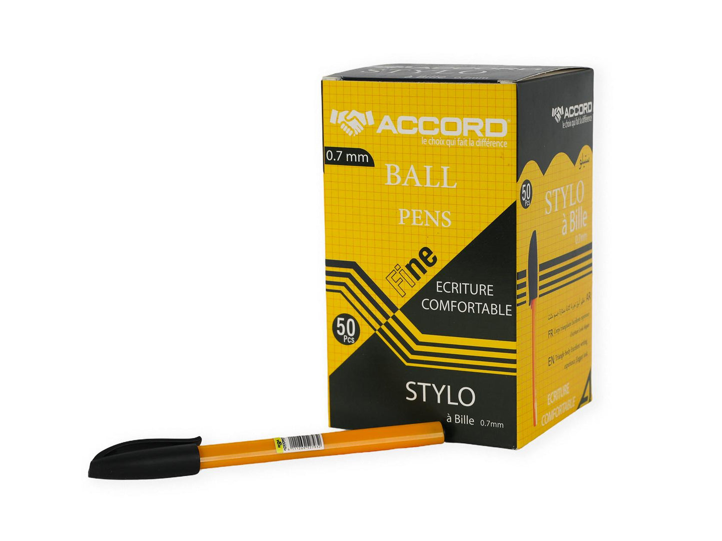 Stylo à bille ergonomique triangulaire, pointe 0,7 mm(50pcs)