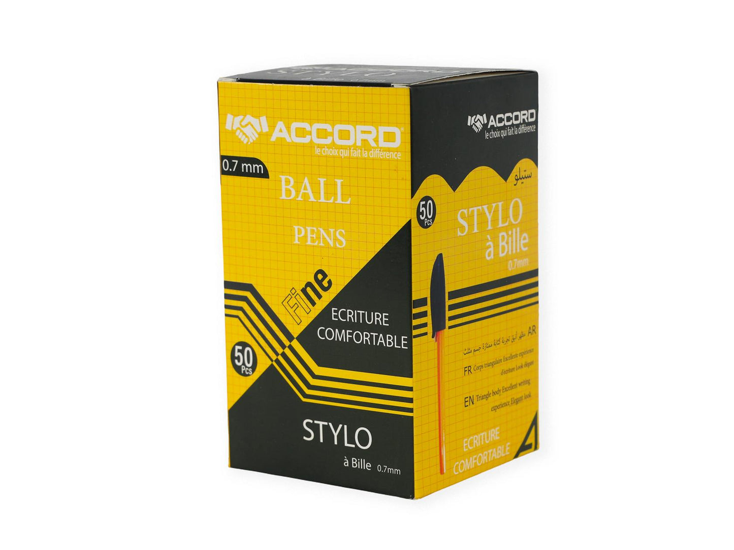 Stylo à bille ergonomique triangulaire, pointe 0,7 mm(50pcs)