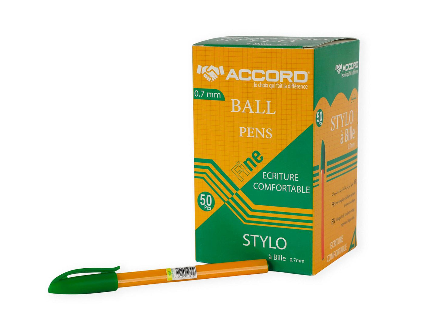 Stylo à bille ergonomique triangulaire, pointe 0,7 mm(50pcs)