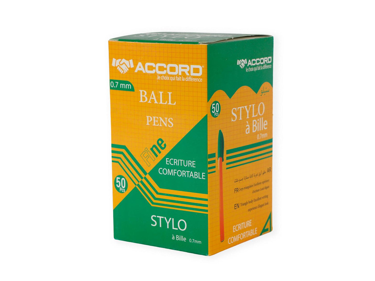 Stylo à bille ergonomique triangulaire, pointe 0,7 mm(50pcs)